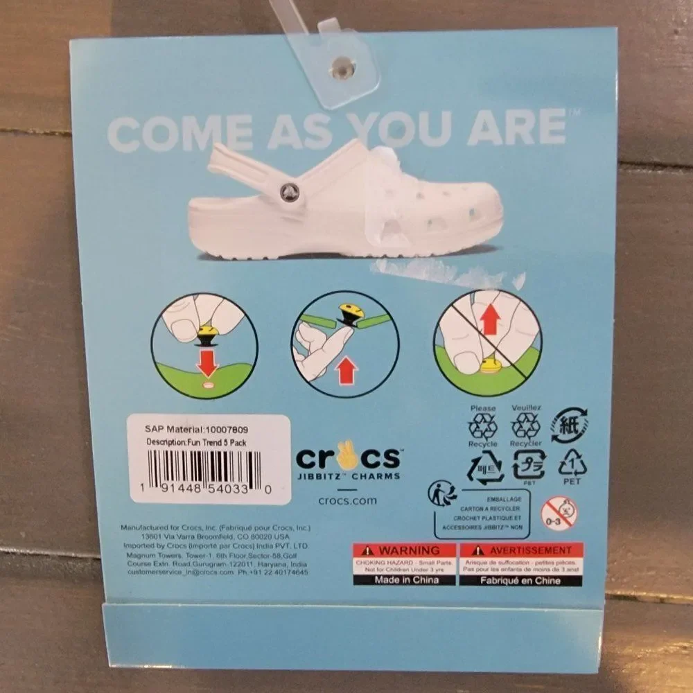 Crocs Jibbitz 5 Pack Shoes Charms in Fun Trend